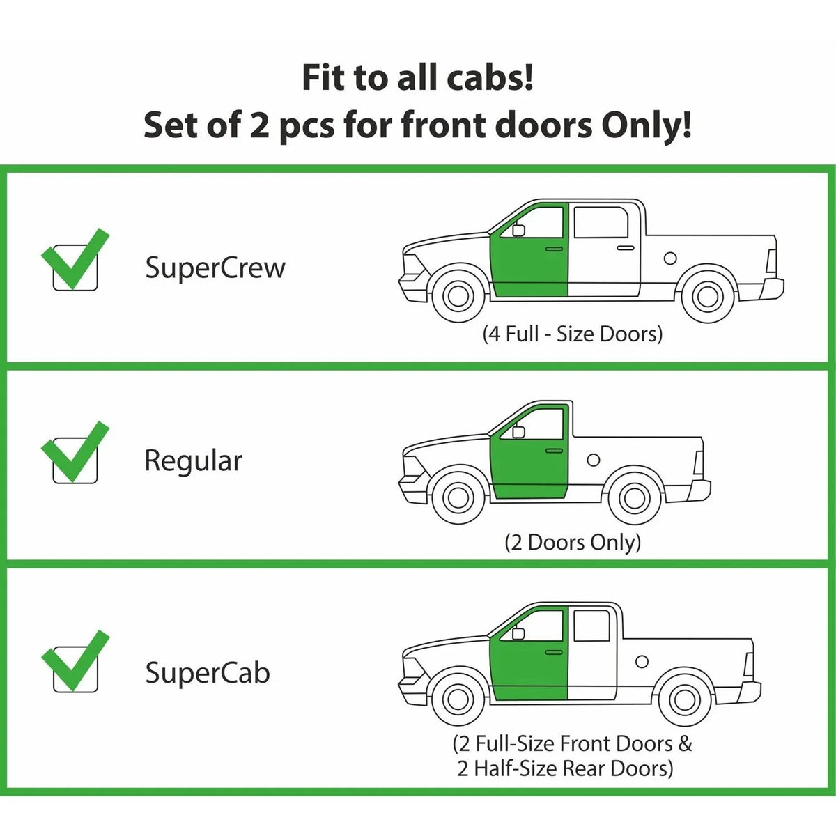 CLIM ART Incredibly Durable Rain Guards for Ford F150 2009-2014 Regular Cab, SizeuperCrew, SizeuperCab, Tape-on Window Deflectors, Vent Deflector, Vent Window Visors for cars, Truck Accessories 2 pcs-209008