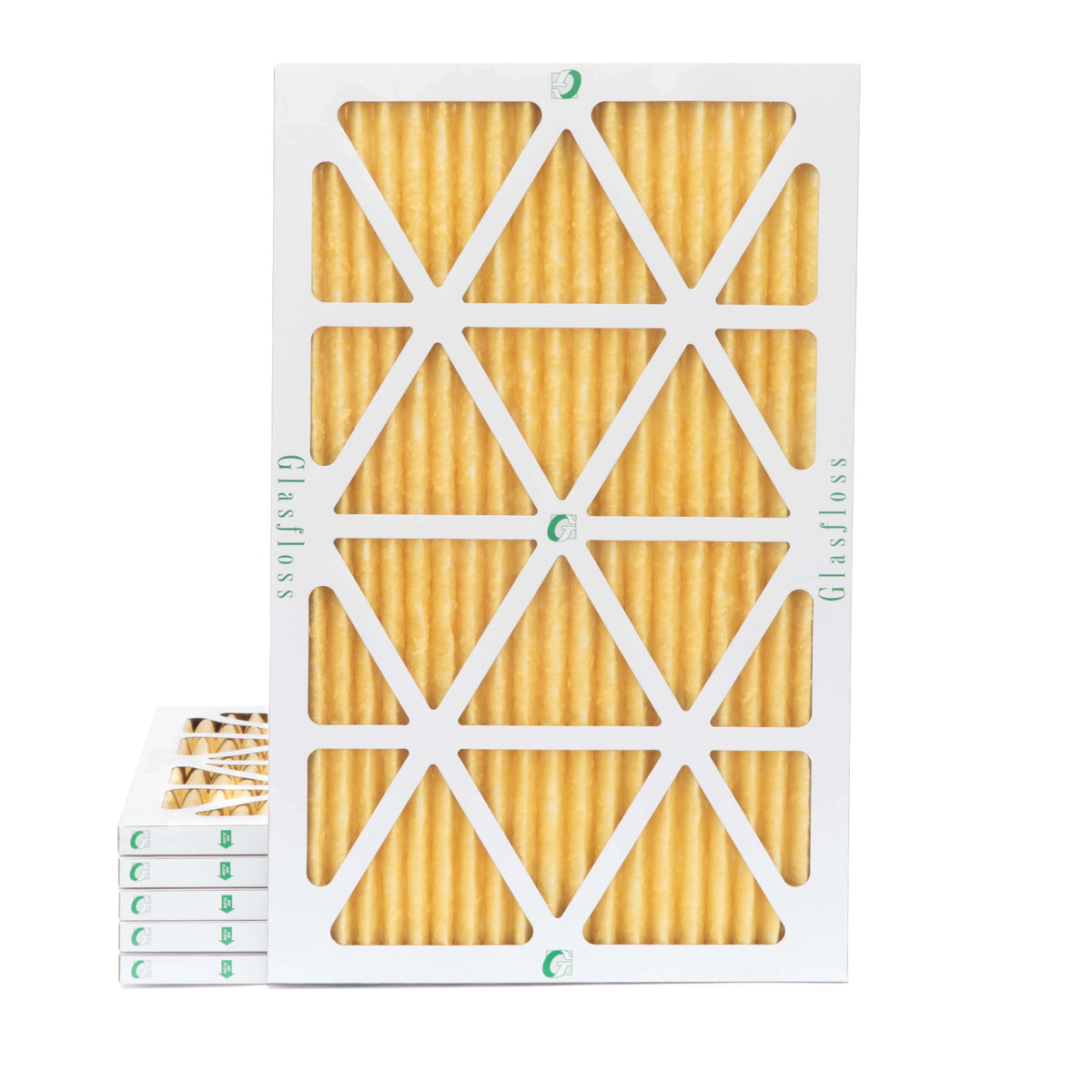6 Pack of 20x30x1 MERV 11 Pleated Air Filters by Glasfloss. Actual Sizeize: 19-5/8 x 29-5/8 x 7/8