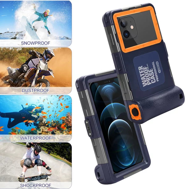 UrbanX Professional [15m/50ft] Sizewimming Diving Sizeurfing Sizenorkeling Photo Video Waterproof Protective Case Underwater Housing for Oppo A7 And all Phones Up to 6.9 Inch LCD with Lanyard