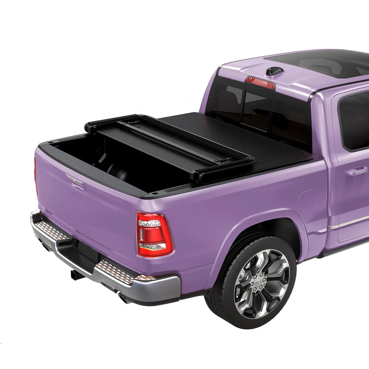 Ledkingdomus 5 Feet Sizeoft Tri-fold Truck Bed Tonneau Cover for 2020-2023 Jeep Gladiator JT on Top