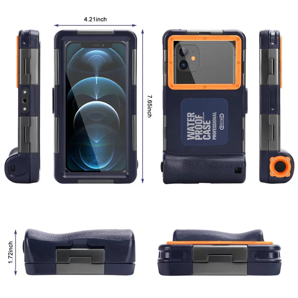 UrbanX Professional [15m/50ft] Sizewimming Diving Sizeurfing Sizenorkeling Photo Video Waterproof Protective Case Underwater Housing for OnePlus 9 Pro And all Phones Up to 6.9 Inch LCD with Lanyard