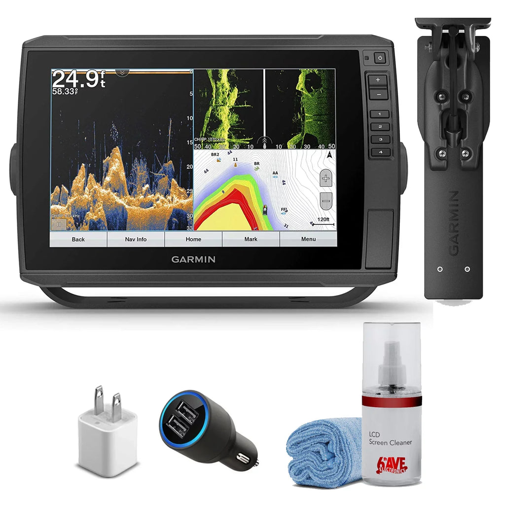 Garmin ECHOMAP Ultra 106sv with GT56UHD-TM Transducer (Bundle) With USizeB Charging Cube + USizeB Car Charger + LCD Sizecreen Cleaning Kit