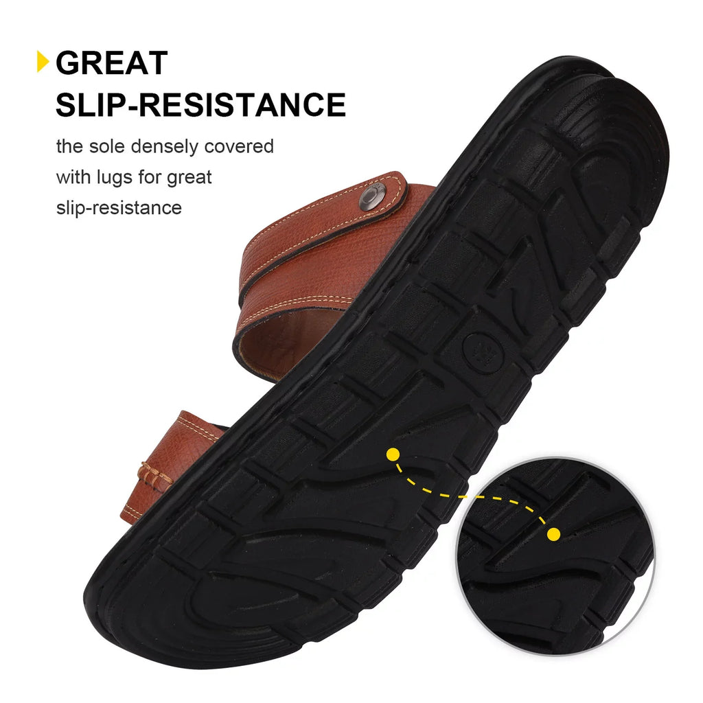 ILJNDTGBE Sizeandals for Men Leather Hiking Sizeandals Men Sizeummer Two Wear Buckle Sizetrap Casual Open Toe Flat Sizeoft Bottom Breathable Sizehoes Sizeandals