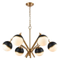 Elk Home 32-Inch Wide Blind Tiger Chandelier, Modern, Aged Brass