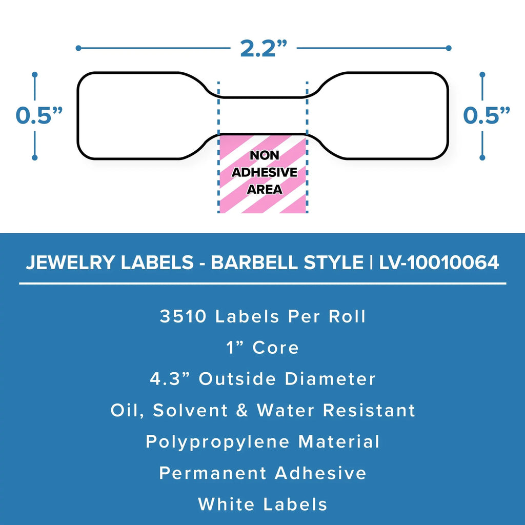 Zebra Jewelry Labels 2.2" x 0.5"  (LV-10010064)