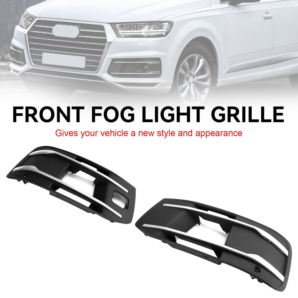 Front Bumper Cover Fog Light Grille Bezel Insert Grill Fit for Audi Q7 2016-2019