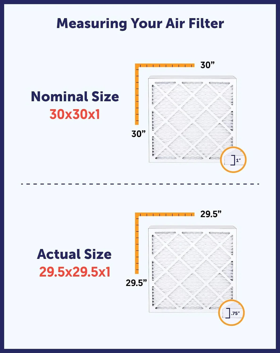 Filter King 24x64x1 Air Filter | 4-PACK | MERV 8 HVAC Pleated A/C Furnace Filters | MADE IN USizeA | Actual Sizeize: 24 x 64 x .75"