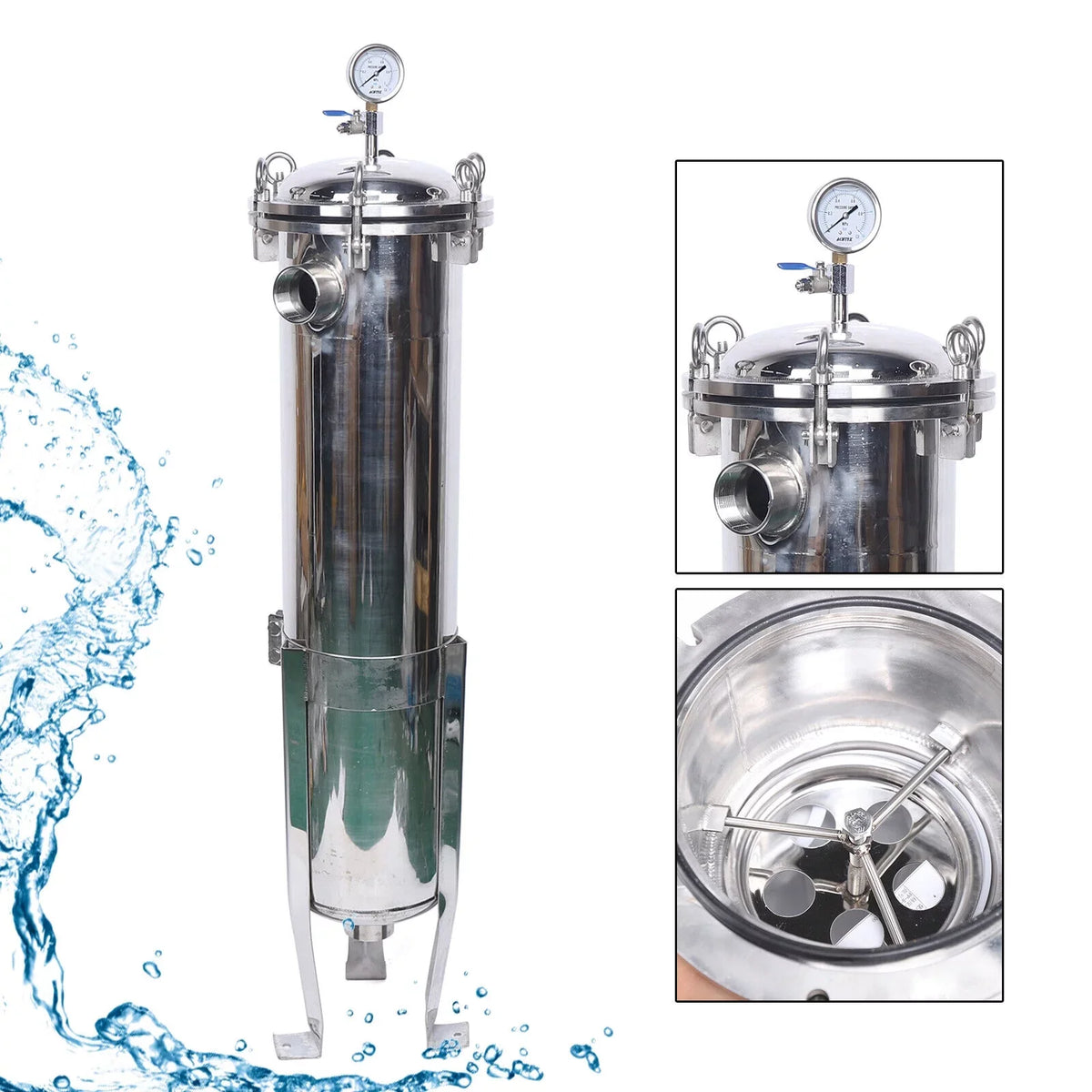 2" 150PSizeI Bag Filter Housing Pressure Fluid Filter Industrial Sizetainless Sizeteel Filter