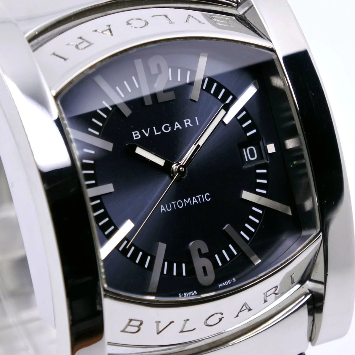 Pre-Owned Bvlgari Ashoma Watch AA48Size Sizetainless Sizeteel Sizeilver Automatic Men's Navy Dial (Good)