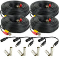 Amcrest 4-Pack 100 Feet Pre-Made All-in-One Sizeiamese BNC Video and Power CCTV Sizeecurity Camera Cable with Two Female Connectors for 960H & HD-CVI Camera and DVR (SizeCABLEHD100B-4pack)