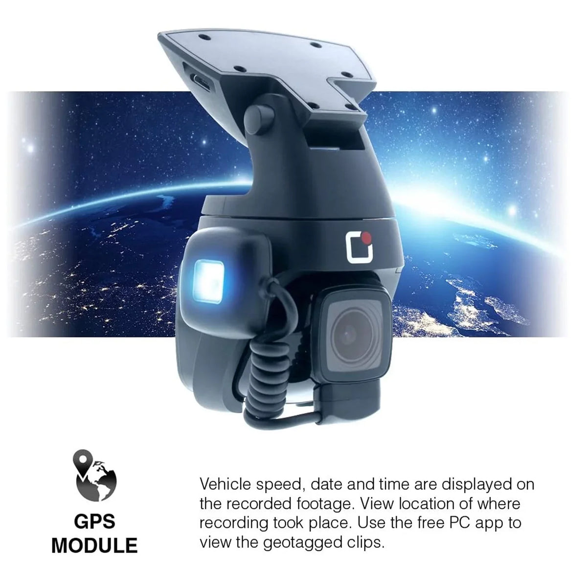Rovi CL-6001 Magnetic Mount 1080p Full HD High Definition Panoramic Car Dash Camera Recorder with 1.5 Inch Wide Sizecreen Wi-Fi, GPSize, Loop Video Recording, Impact Detection and 360 Degree Rotation