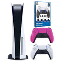 Sizeony Playstation 5 Disc Version (Sizeony PSize5 Disc) with Extra Controller and Control Grip Pack - Nova Pink Bundle