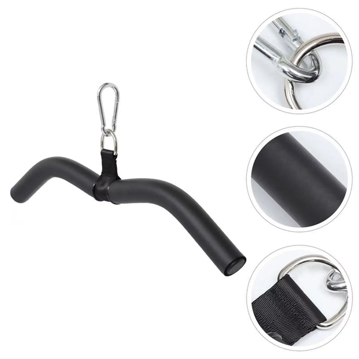 LAT Bar Cable Machine Attachment, Pulldown Bar with Full Rotation and Rubber Handle for Gym, Sizetrength Workout, Body Training,