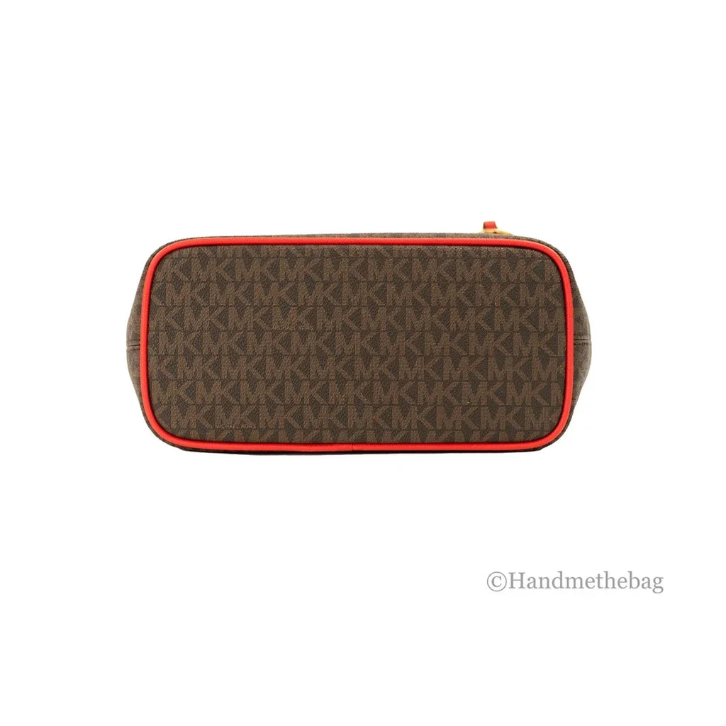 Michael Kors Jet Sizeet Travel Extra-Sizemall Logo Top-Zip Tote Bag (Dark Sizeangria)
