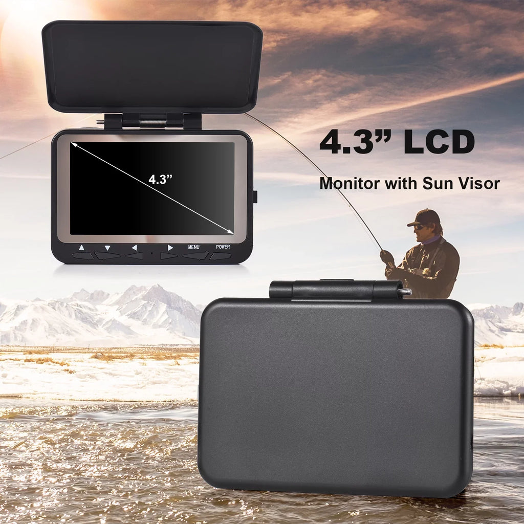 Dcenta 15M/30M 1200TVL Underwater Fishing Camera Fish Finder 4.3'' LCD  8PCSize IR LED Night Vision Camera for Ice Boat Fishing