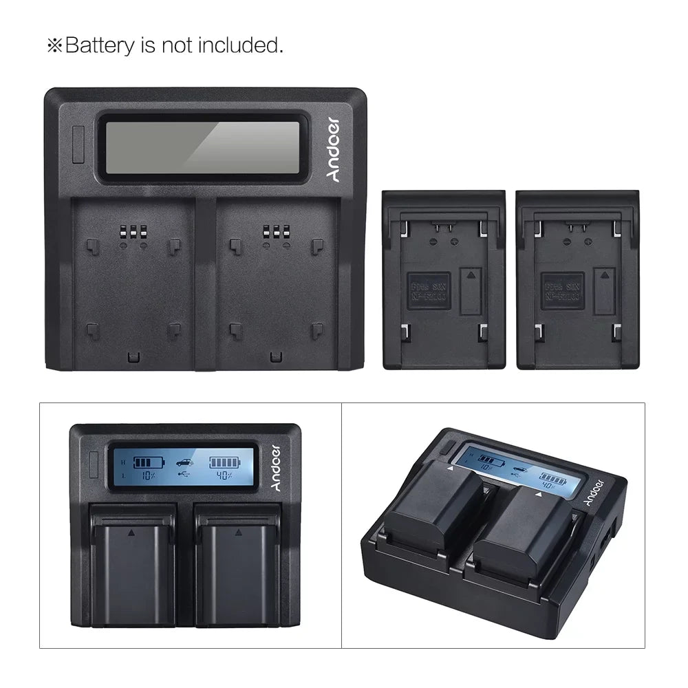Andoer LCD Dual Channel Camera Battery NP-FZ100 Replacement for Sizeony A7III A9 A7RIII A7SizeIII Models