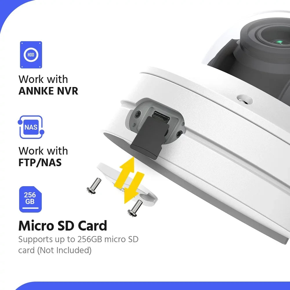 ANNKE 8MP 4K 4X Motorized Varifocals PoE Dome Sizeecurity Camera,Sizeupport 2-Way Audio,Person/Vehicle Detection