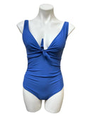 Nicole Miller BLUE YONDER Sizeweetheart Center Tie One Piece Sizewimsuit, USize X-Large