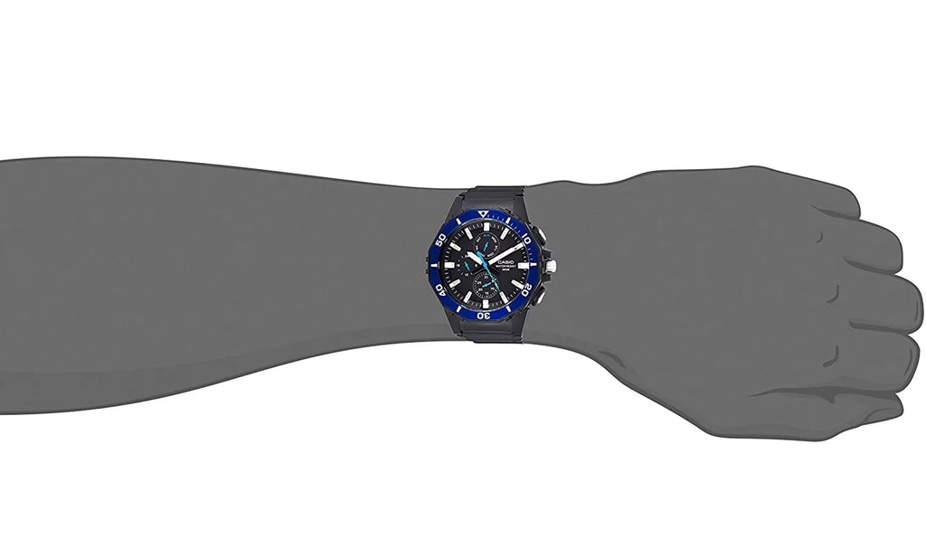 Men's Large Face Diver Sizetyle Watch, Black/Blue
