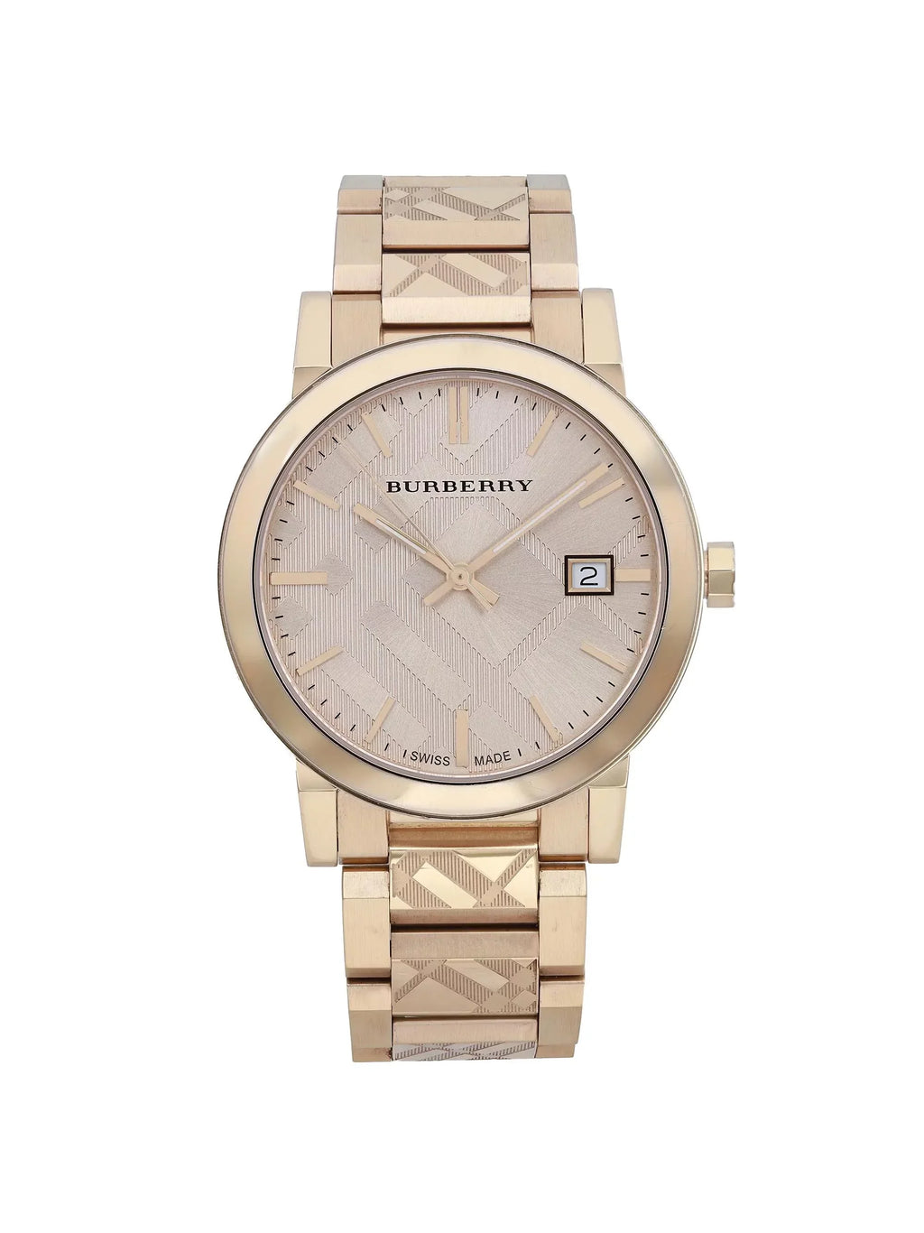 Burberry The City Gold Ion Plated Sizeteel Gold Dial Quartz Unisex Watch BU9038