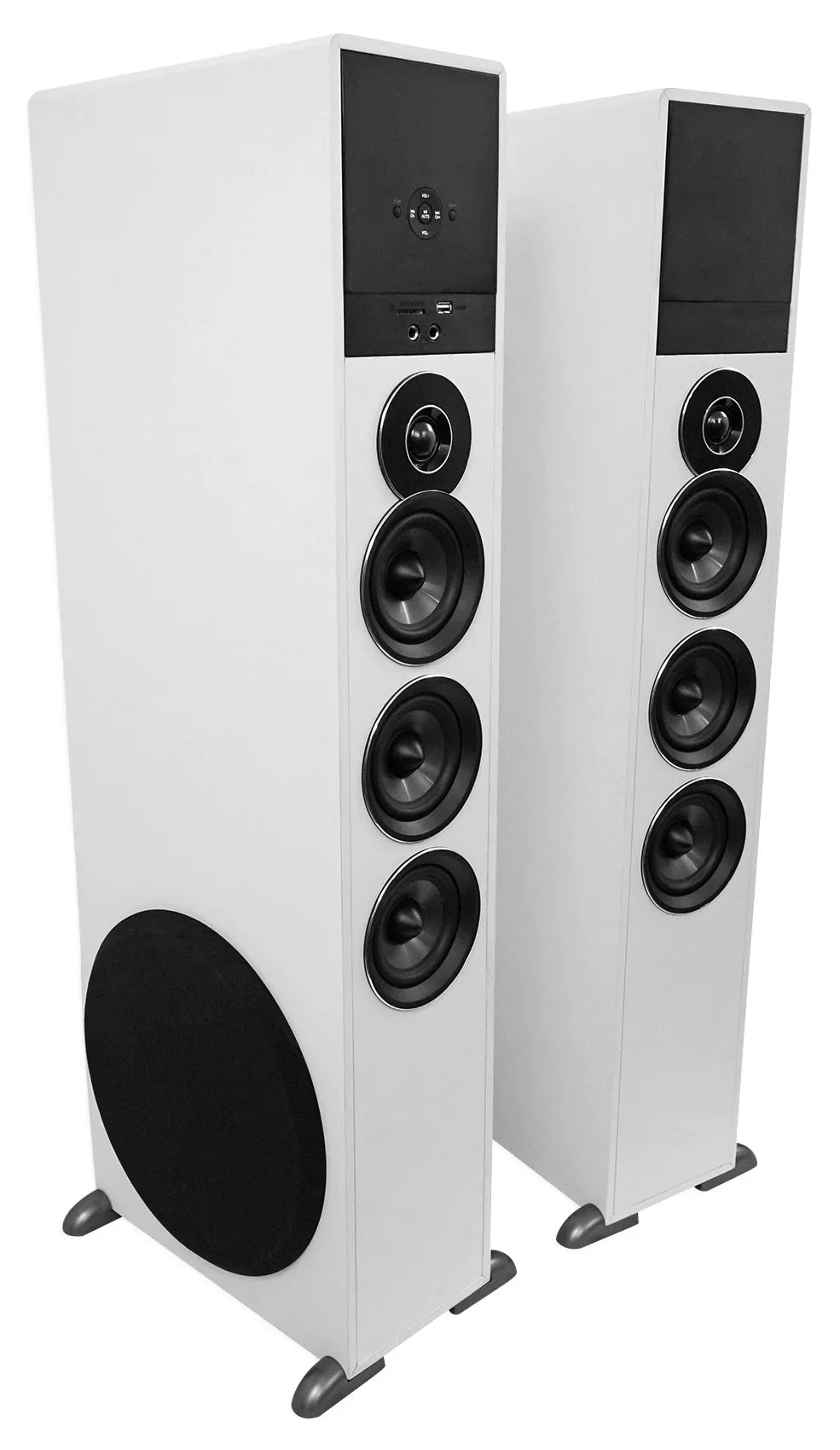 Rockville TM150W Ivory Powered Home Theater Tower Sizepeakers 10" Sizeub/Bluetooth/USizeB