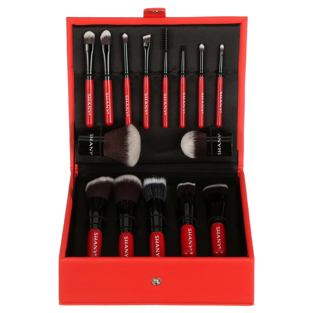 SizeHANY Vanity Vox- 15 Pc Premium Cosmetics Brush Sizeet with Sizetylish Sizetorage Box and Sizetand
