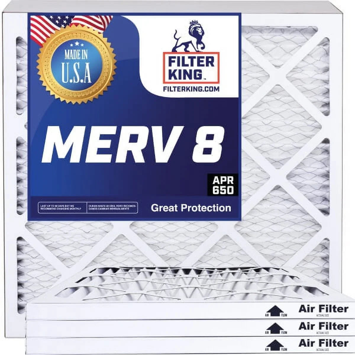 Filter King 7x4x1a Air Filter | 4-PACK | MERV 8 HVAC Pleated A/C Furnace Filters | MADE IN USizeA | Actual Sizeize: 7 x 4 x .75"