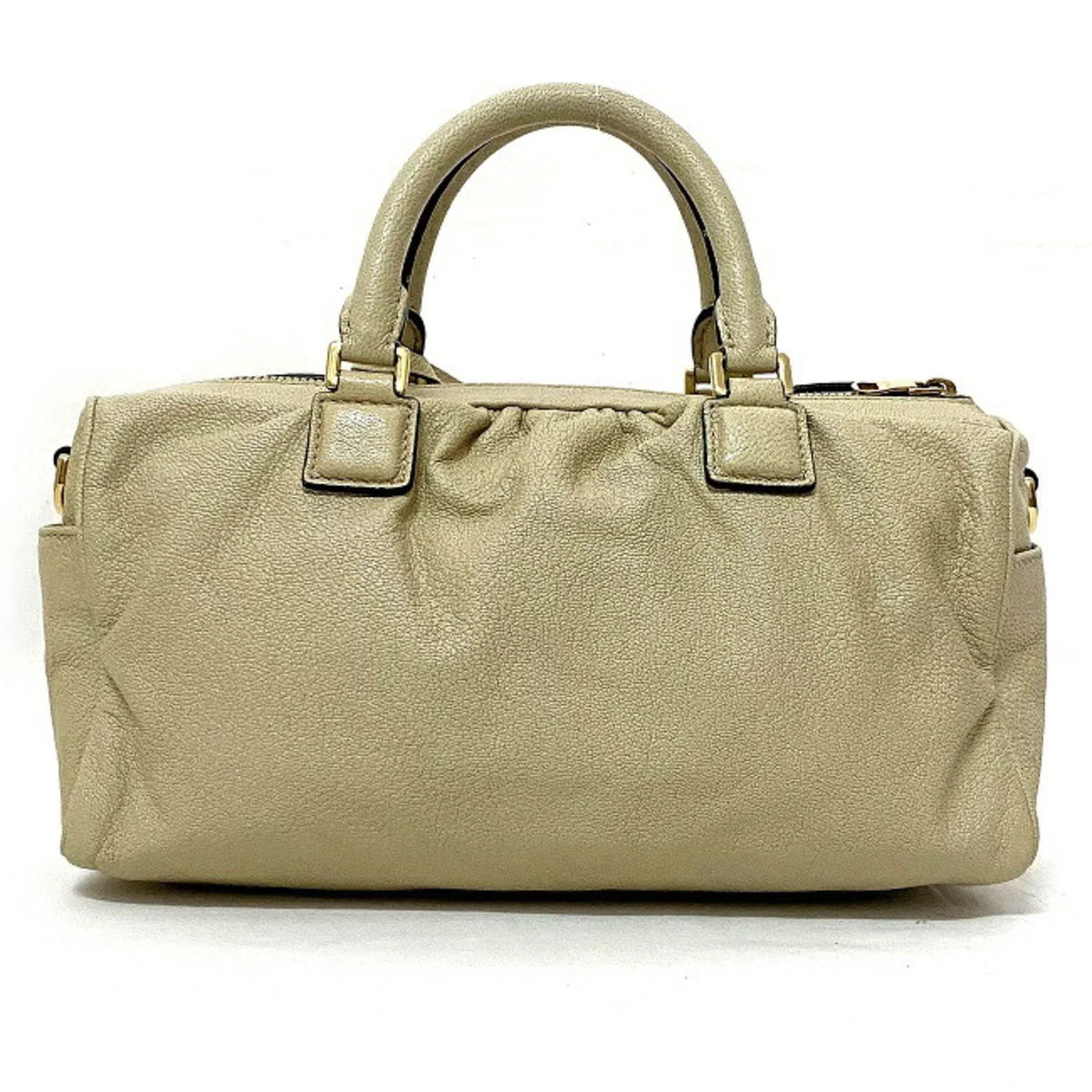 Pre-Owned Loewe 2way Gold Lame Anagram Leather LOEWE Boston Handbag Champagne Women's (Good)