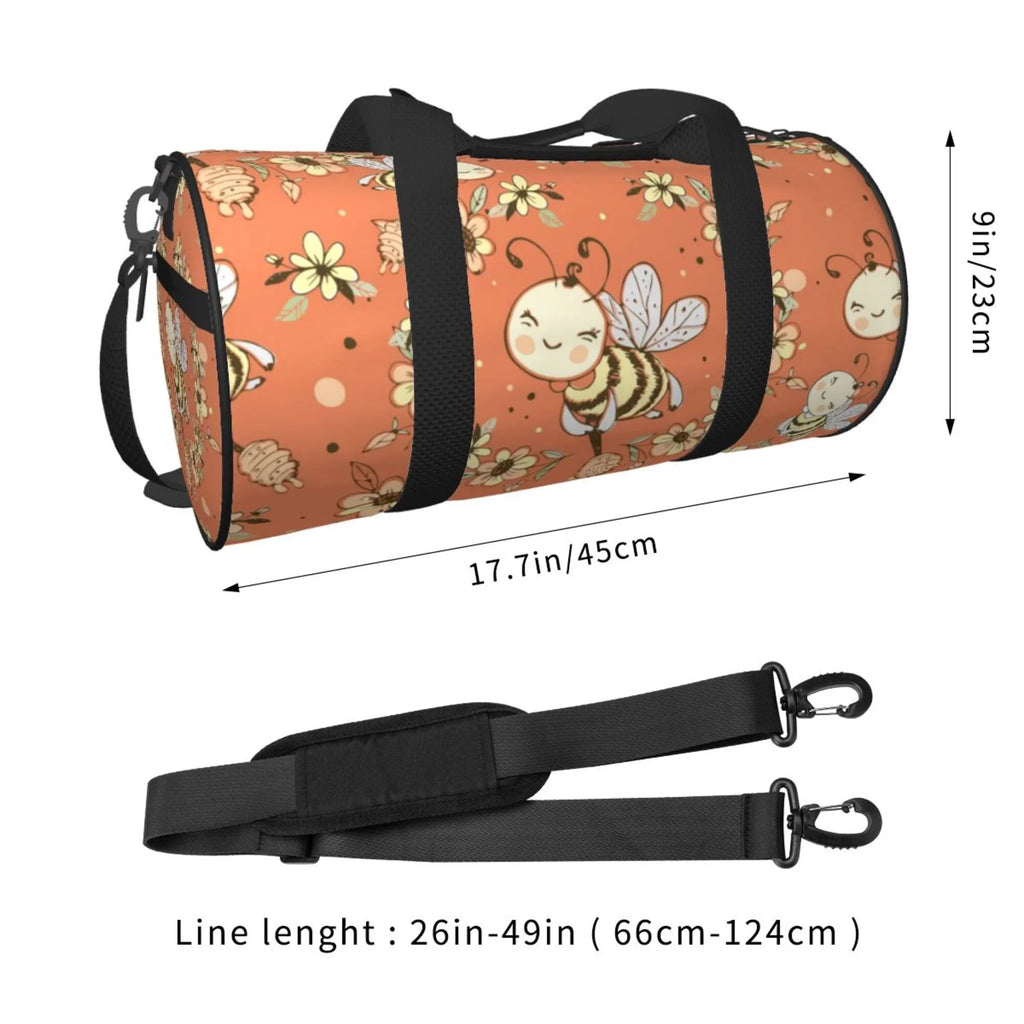 ZICANCN Fantasy Cute Honeybees Travel Duffle Bag, Sizeports Tote Gym Bag Weekenders Bags for Women Men