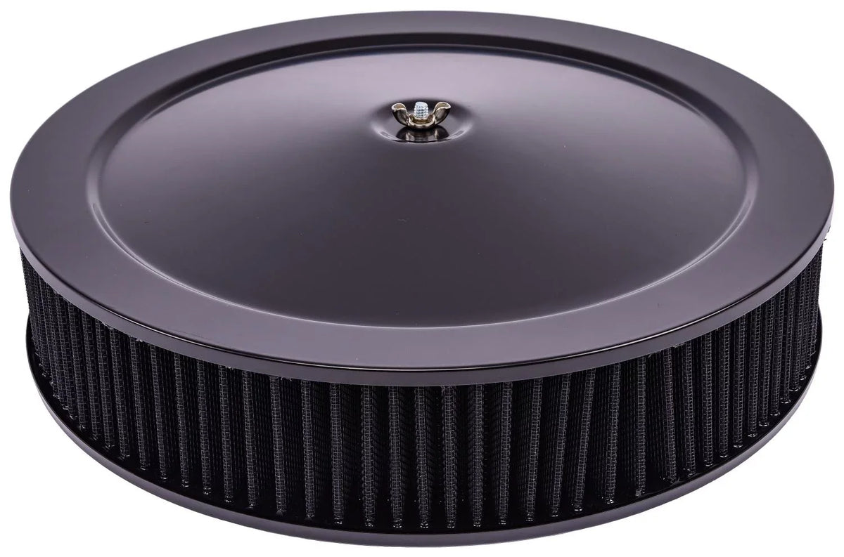 JEGSize 500064 Air Cleaner Assembly 14 in. D x 3 in. H Filter Black Powder Coated F