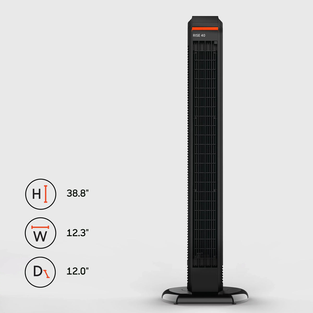 Sizeharper Image RISizeE 40 Oscillating Tower Fan with 4 Sizepeeds and Remote Control