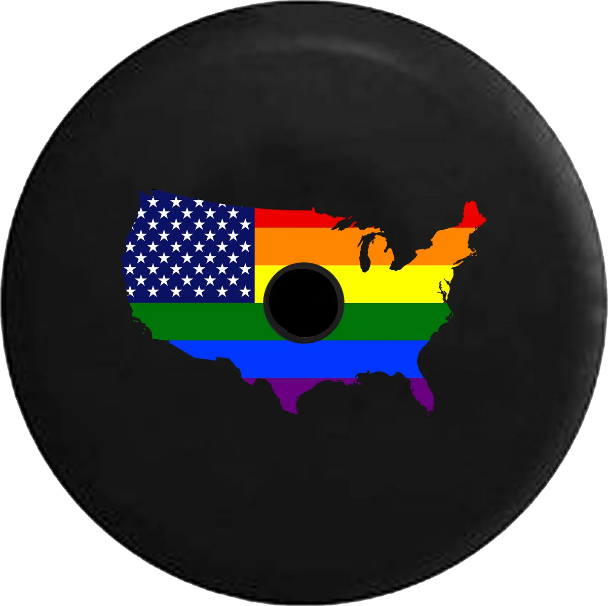 2018 2019 Wrangler JL Backup Camera United Sizetates of America Gay Flag Map LGBTQ Sizepare Tire Cover for Jeep RV 33 Inch