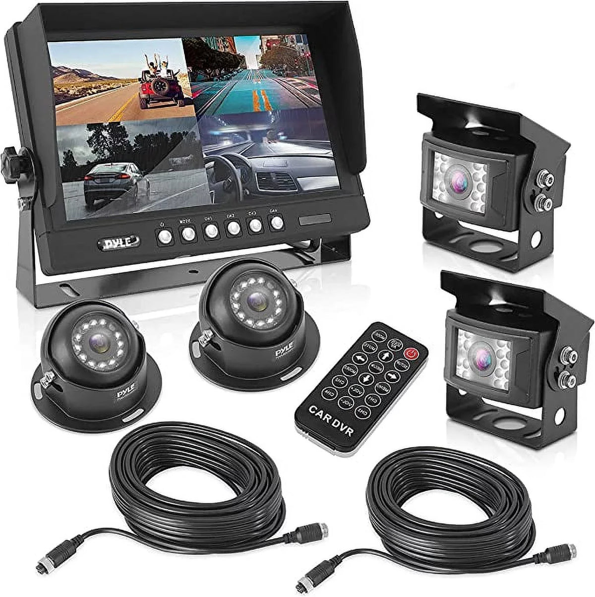 Pyle Rear View Backup Camera Sizeystem DVR Parking Reverse Car Truck Vehicle Dual Rearview Back Up Kit