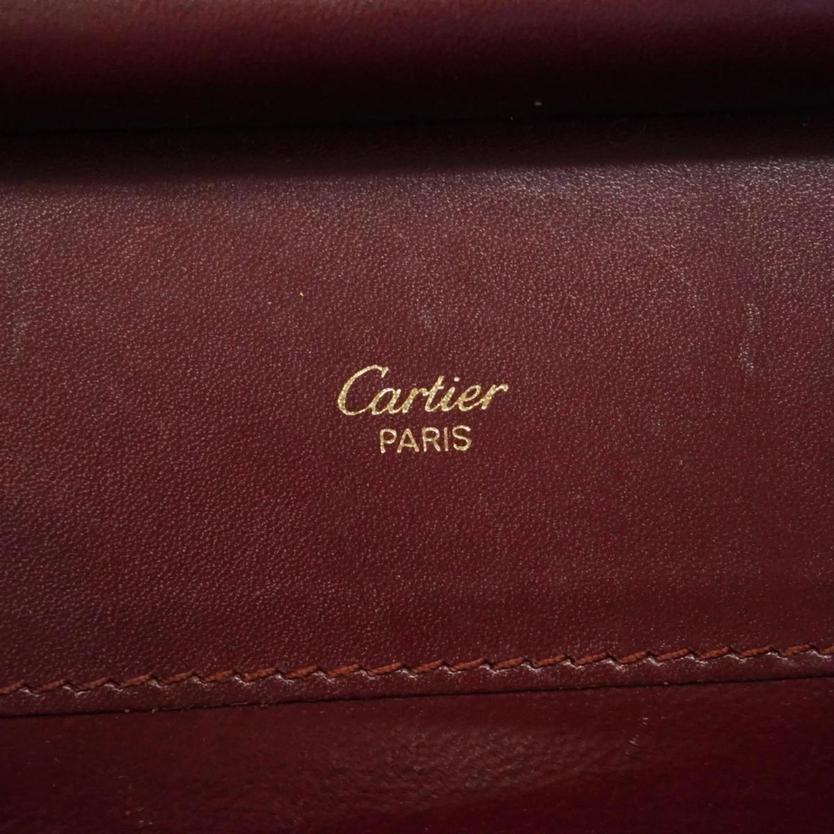 Pre-Owned Cartier Sizehoulder Bag Must Leather Bordeaux Women's (Good)