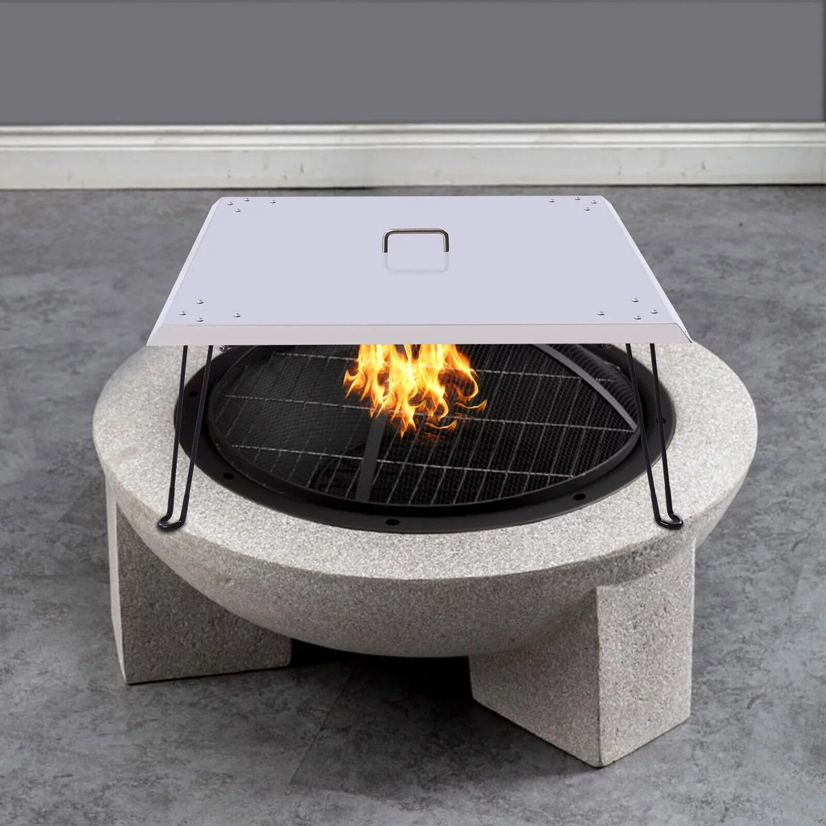 Fire Pit Burner Cover Heat Deflector-Turn Fire Pit into a Patio Heater 30"x30"