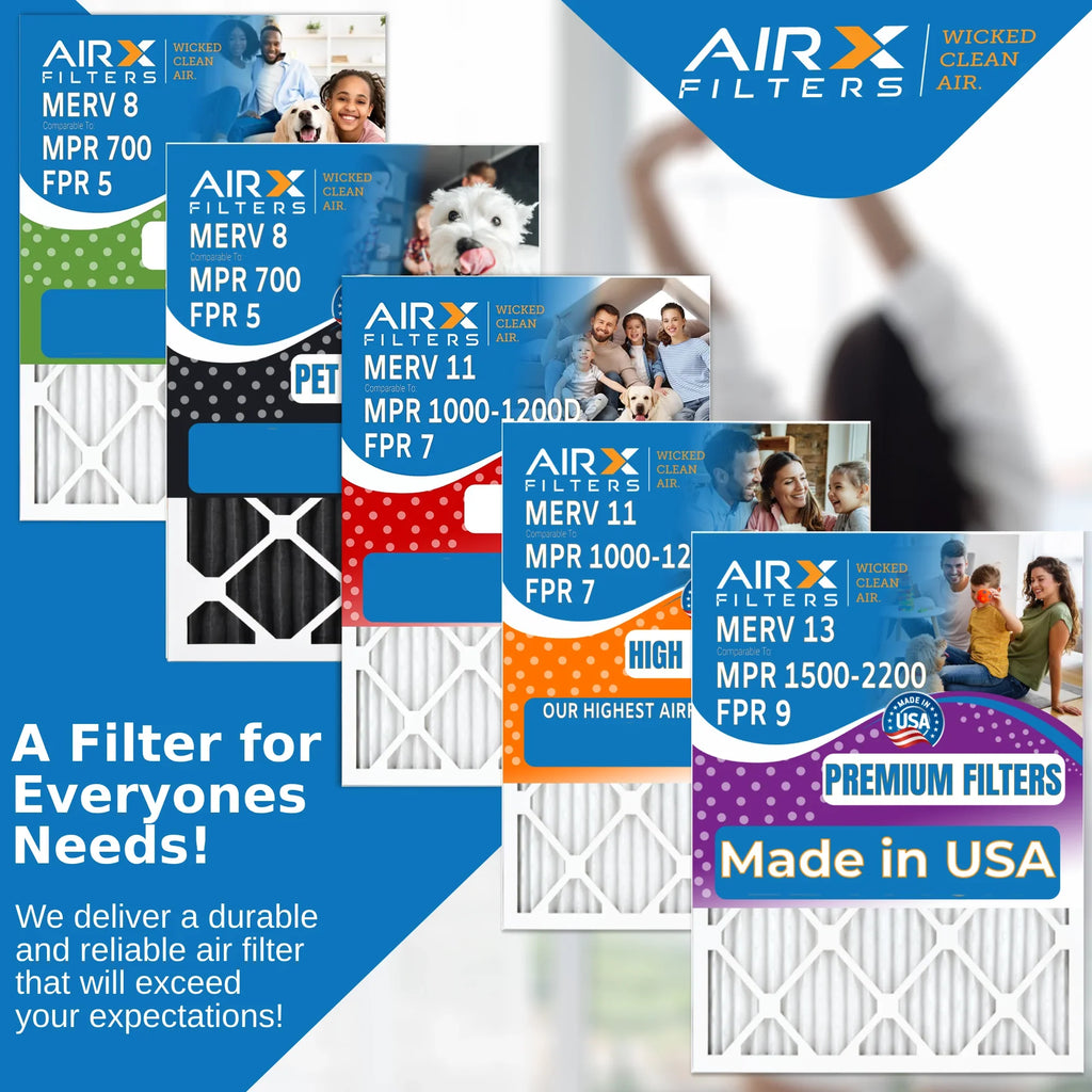 18x24x1 Air Filter MERV 13 Comparable to MPR 1500 - 2200 & FPR 9 Electrostatic Pleated Air Conditioner Filter 6 Pack HVAC AC Premium USizeA Made 18x24x1 Furnace Filters by AIRX FILTERSize WICKED CLEAN AIR.