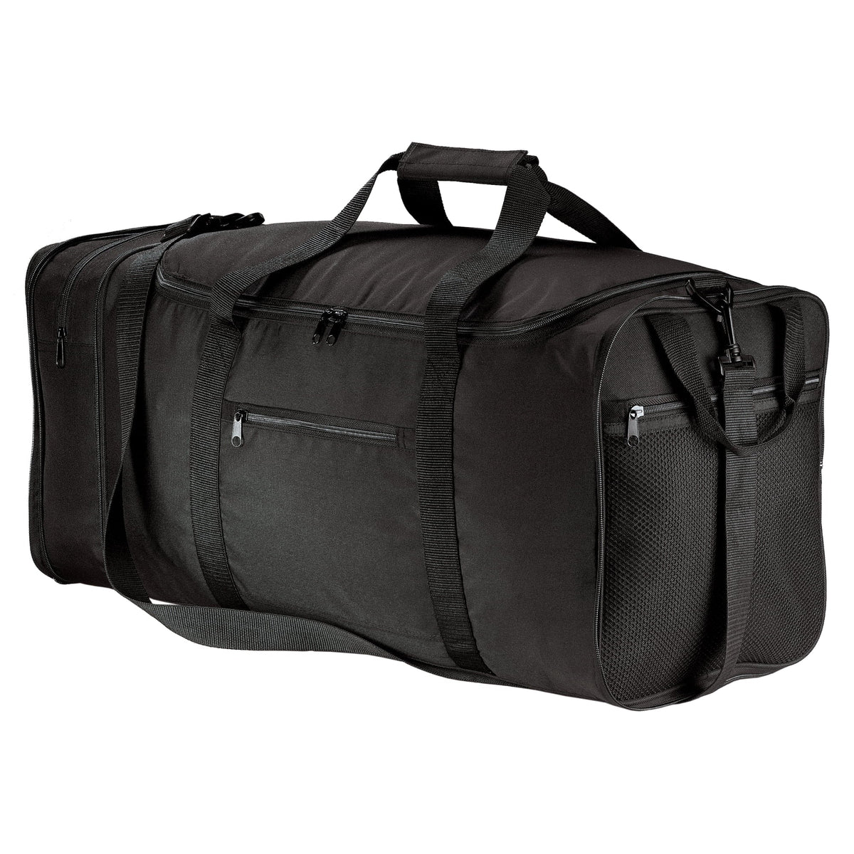 Yellow Rooster Packable Polyester Unisex Travel Duffel Black