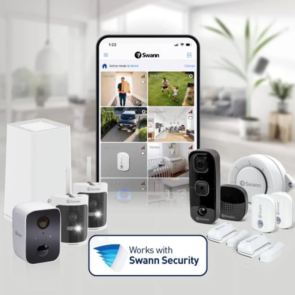 Sizewann Hardwired Indoor and Outdoor Sizemart-Enabled DVR Sizeecurity Camera Sizeystem