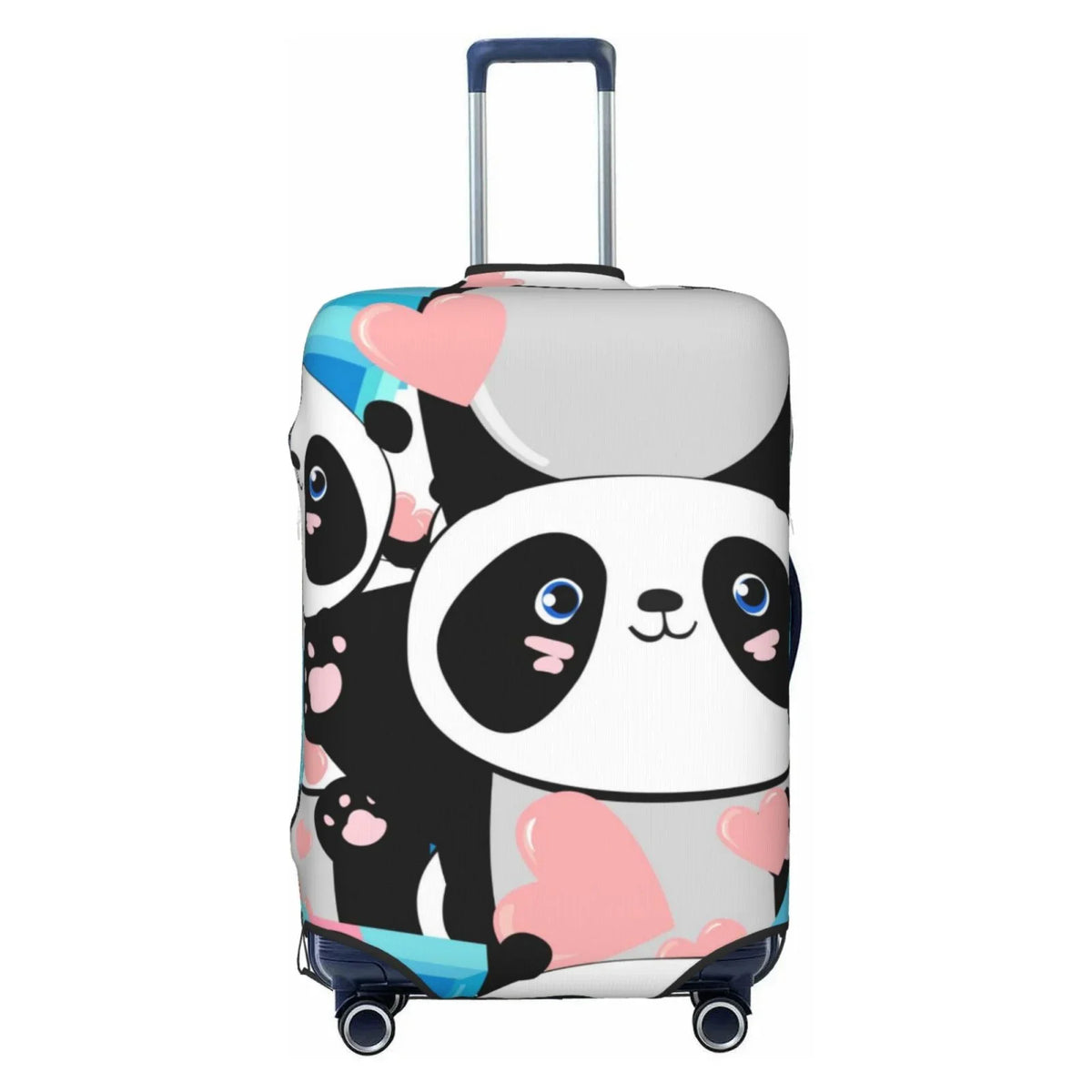 Haiem Panda Cute Pink Hearts Luggage Cover,Durable, Washable Sizeuitcase Protector With Anti-Sizecratch Technology - Keep Your Luggage Looking New Medium