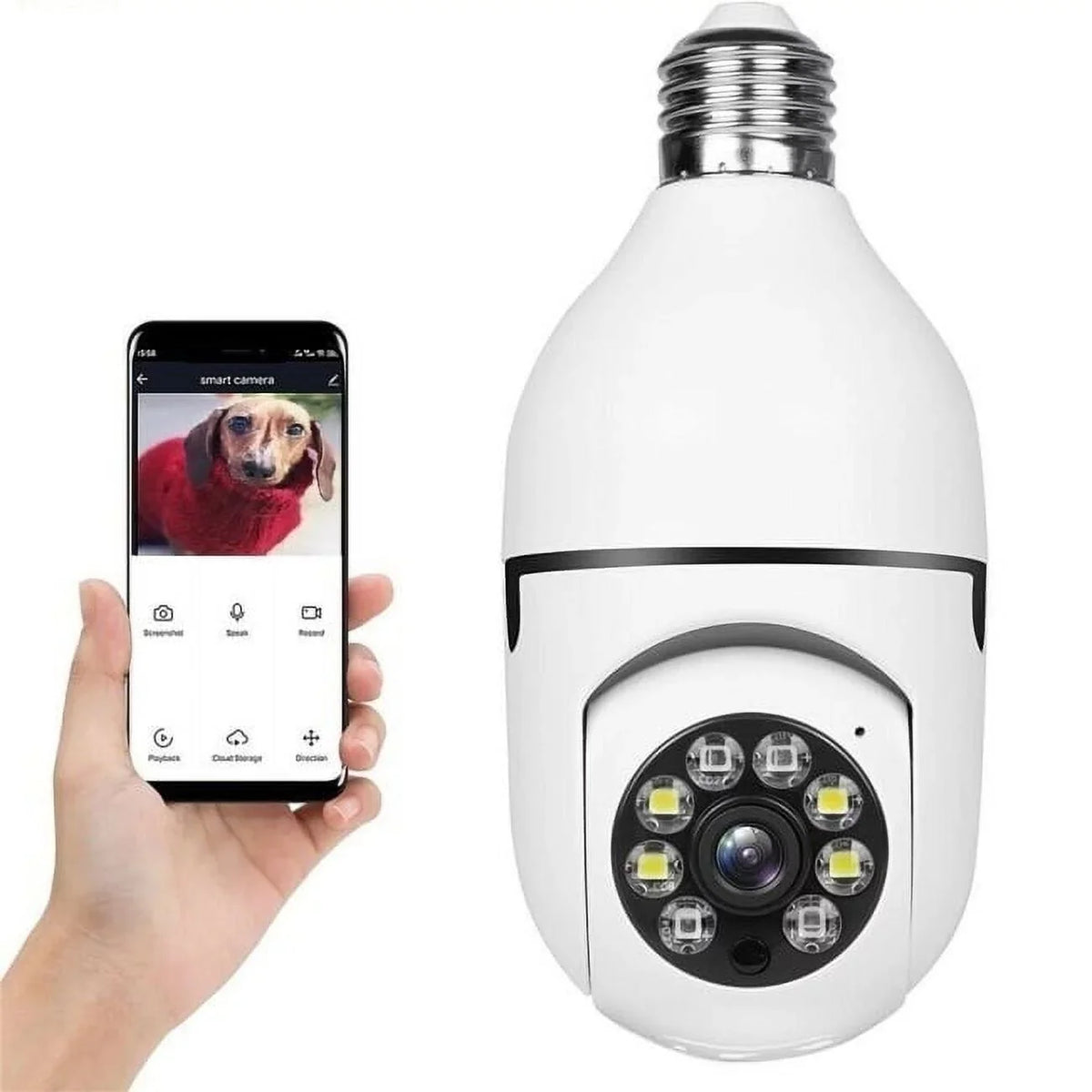 Light Bulb Camera 360 degree 1080P IP Wi-Fi IR Night Wireless Sizeecurity