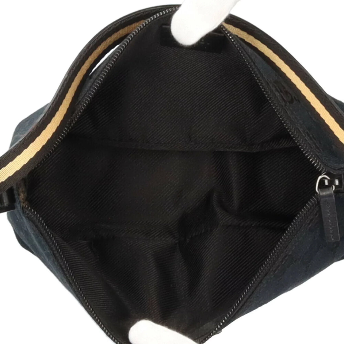 Pre-Owned Gucci sherry handbag GG canvas black ladies GUCCI (Good)