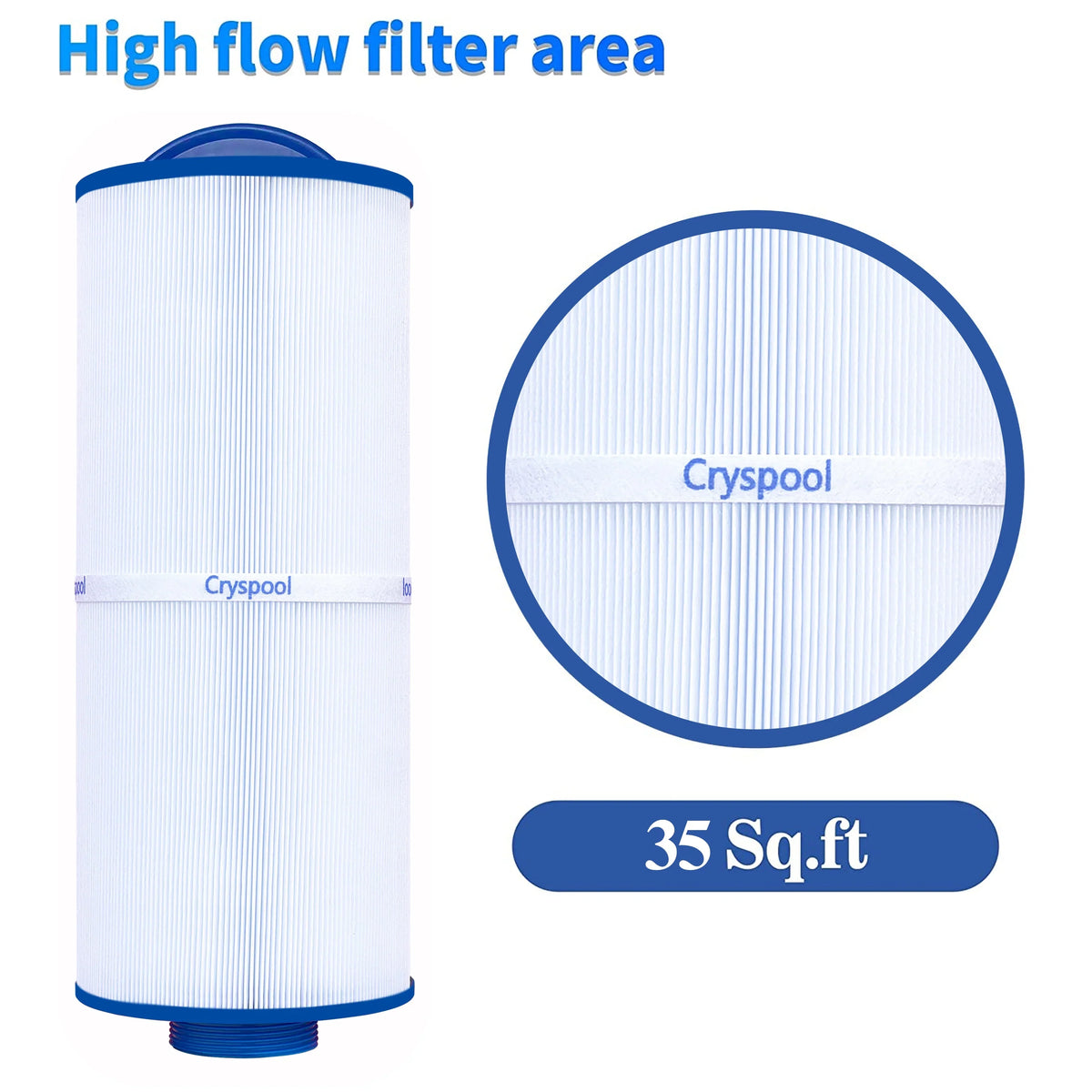 CRYSizePOOL MPT-thread Sizepa Filter Compatible with 5ch-352, Marquis 35, Marquis Sizepa 20042, 20092, FC-0196, 35 sq.ft, 2 Pack