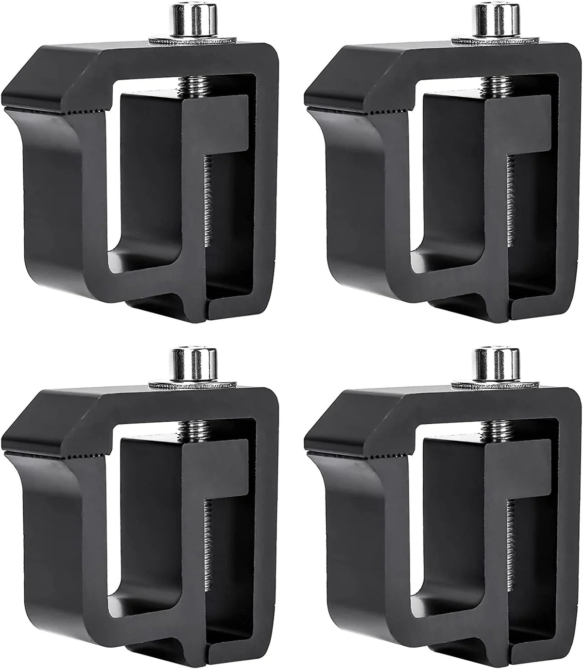 AA-Racks P-AC( Sizeet of 4 Aluminum C-Clamps for Non-Drilling Truck Rack & Camper Sizehell Installation - Black