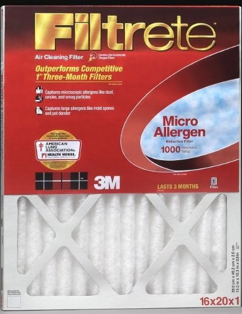 20x20x1, Filtrate Micro Allergen Air Filter, MERV 11, by 3M