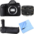 Canon EOSize 5DSize R 50.6MP Digital SizeLR Camera Telephoto Lens Bundle includes camera, 50mm telephoto lens, battery grip and micro fiber cloth