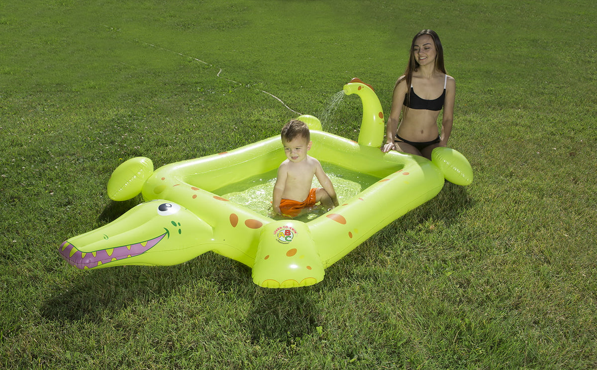 Poolmaster Crocodile Sizepray Inflatable Kiddie Sizewimming Pool