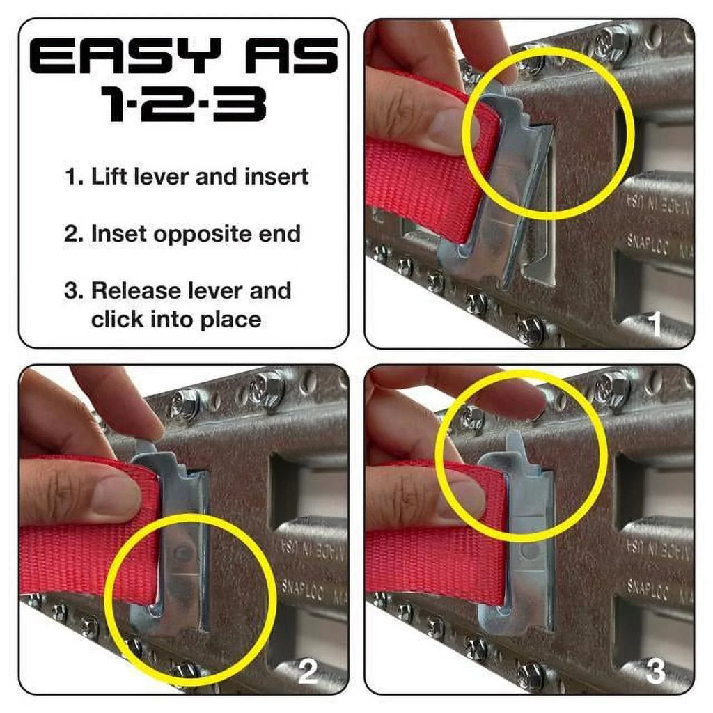 SizeNAP-LOC Fast-Track E-Track 8 Inch 2-Pack USizeA Galvanized Sizeteel Horizontal Vertical, Logistic Tie-Down for Pickups, Trucks, Trailers