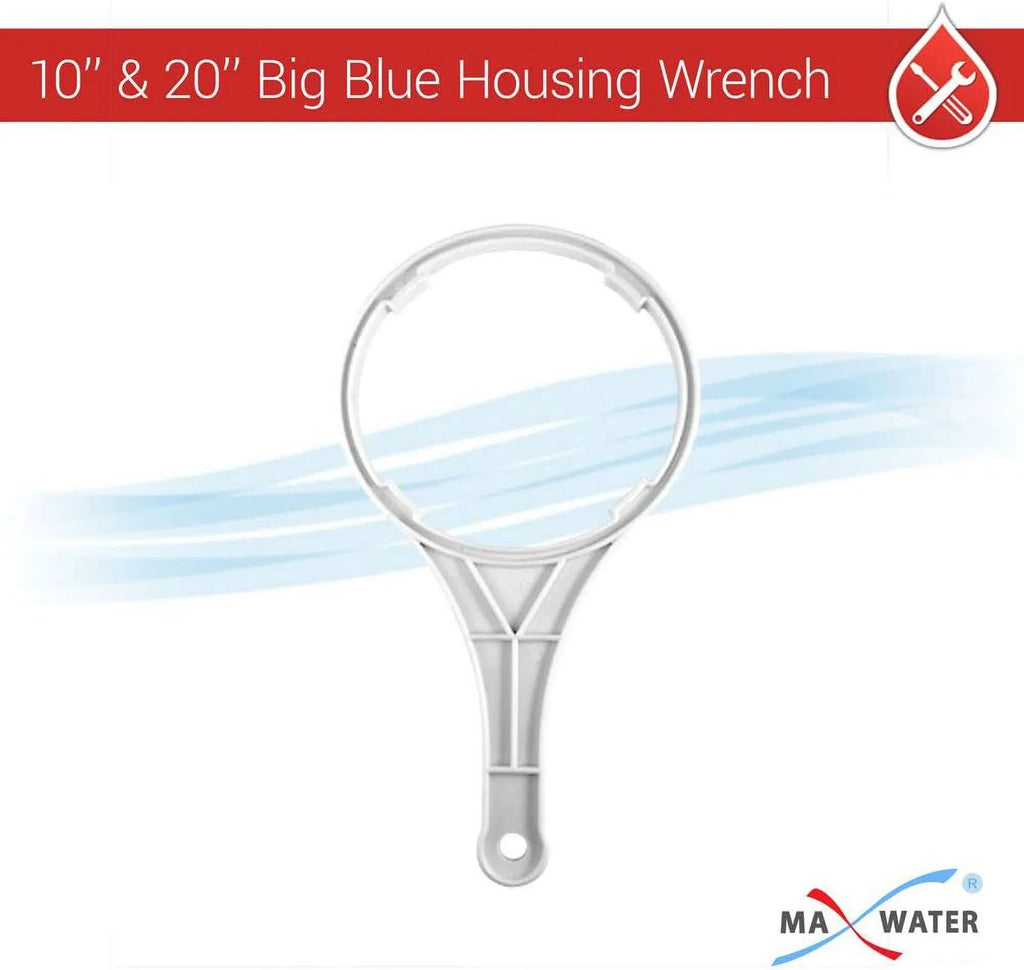 1 Pack 10" BB Blue Whole House  Sizeystem Filter Housing 1" NPT Brass Ports W/Pressure Release, Pressure Gauge, Wrench  Bracket