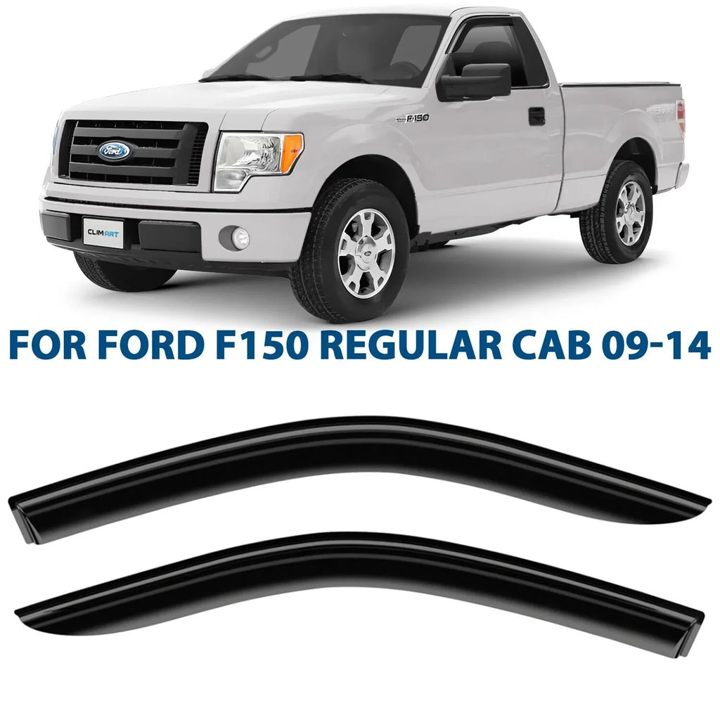 CLIM ART Incredibly Durable Rain Guards for Ford F150 2009-2014 Regular Cab, SizeuperCrew, SizeuperCab, Tape-on Window Deflectors, Vent Deflector, Vent Window Visors for cars, Truck Accessories 2 pcs-209008