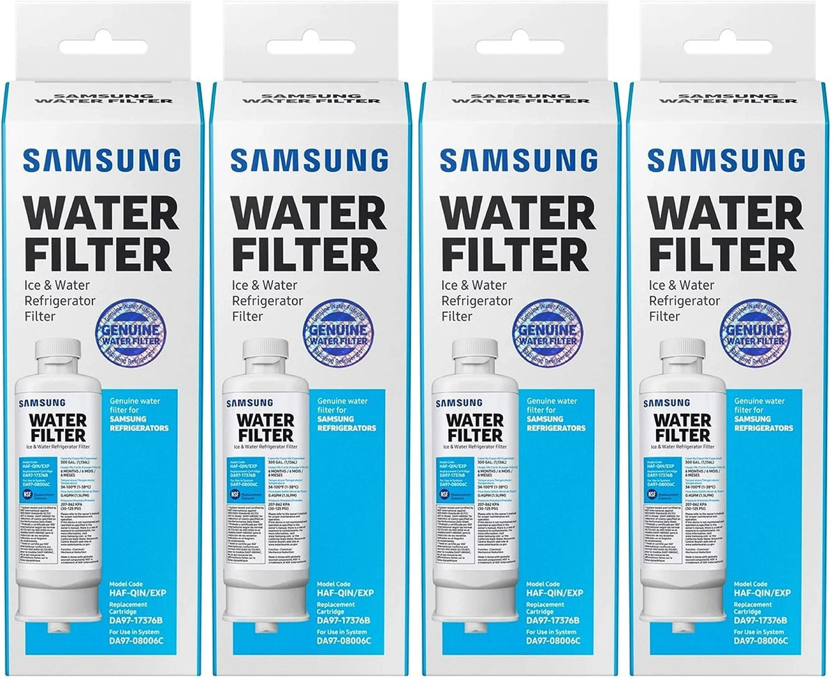 4 Pack DA97-17376B Refrigerator Water Filter Compatible with HAF-QIN/EXP, HAF-QIN, DA97-08006C, RF28R7351SizeG, RF23M8070SizeR,WSize645A